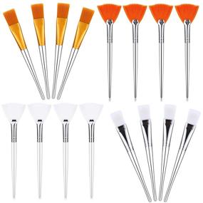 img 4 attached to 🎨 Ultimate 16-Piece Face Mask Brush Set: Soft Fan, Acid Applicator, and Soft Applicator Brushes for Flawless Makeup Application, Eyelash Extensions, and Cream Mixing (Fans/Flat Head)