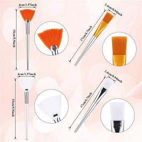 img 3 attached to 🎨 Ultimate 16-Piece Face Mask Brush Set: Soft Fan, Acid Applicator, and Soft Applicator Brushes for Flawless Makeup Application, Eyelash Extensions, and Cream Mixing (Fans/Flat Head)