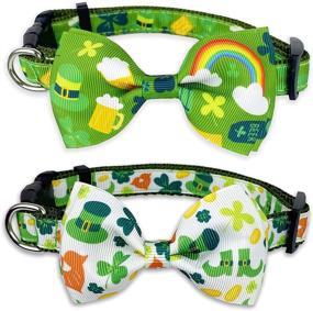 img 4 attached to 🍀 St. Patrick's Day Dog Collar with Bow Tie - Irish Lucky Shamrock Design (Wee Bit Irish, Small Size)