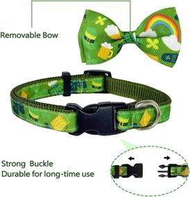 img 2 attached to 🍀 St. Patrick's Day Dog Collar with Bow Tie - Irish Lucky Shamrock Design (Wee Bit Irish, Small Size)