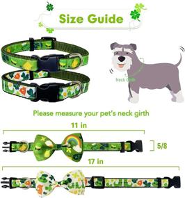 img 3 attached to 🍀 St. Patrick's Day Dog Collar with Bow Tie - Irish Lucky Shamrock Design (Wee Bit Irish, Small Size)