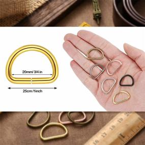 img 3 attached to 🎨 Assorted Color D-Rings - Pack of 60 Metal D-Shaped Buckle Clips, 1 Inch Size for DIY Accessories and Multi-Purpose Usage