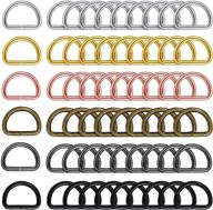 🎨 assorted color d-rings - pack of 60 metal d-shaped buckle clips, 1 inch size for diy accessories and multi-purpose usage logo