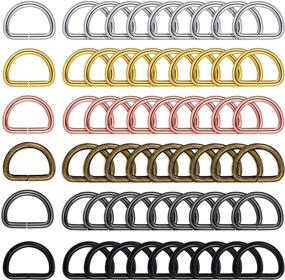 img 4 attached to 🎨 Assorted Color D-Rings - Pack of 60 Metal D-Shaped Buckle Clips, 1 Inch Size for DIY Accessories and Multi-Purpose Usage