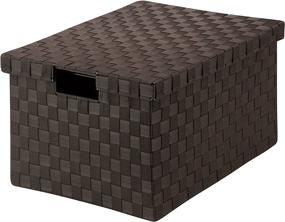 img 1 attached to 📦 Honey-Can-Do OFC-03709 Double Woven File Box: Large, Espresso Brown, with Lid and Handles - 14" x 17.75" x 10.75