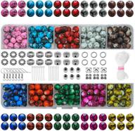 📿 complete glass beads jewelry making kit – 8mm beads, findings, string & more for diy bracelets, earrings, necklaces & rings logo