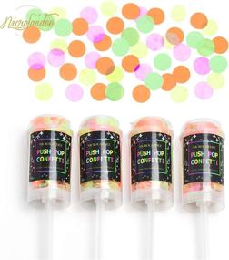 img 3 attached to Vibrant Glow-in-The-Dark Party Decorations: NICROLANDEE Blacklight Neon Tissue Confetti Push Pop Containers - Ideal for Birthdays, Weddings, Baby Showers, Proms & More!