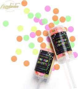 img 2 attached to Vibrant Glow-in-The-Dark Party Decorations: NICROLANDEE Blacklight Neon Tissue Confetti Push Pop Containers - Ideal for Birthdays, Weddings, Baby Showers, Proms & More!