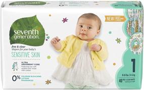 img 4 attached to 👶 Seventh Generation Size 1 Free & Clear Sensitive Skin Baby Diapers - 40 Count