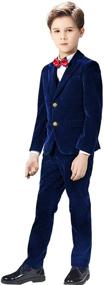 img 3 attached to 👦 Yavakoor Boy Velvet Blazer Suit Jacket for Boys Formal Occasions