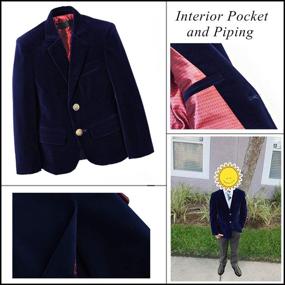 img 2 attached to 👦 Yavakoor Boy Velvet Blazer Suit Jacket for Boys Formal Occasions