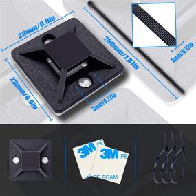img 3 attached to 🔗 Versatile 100 Pack Zip Tie Mounts with Self Adhesive-Backed Cable Ties: Efficient Wire Holder & Black Cable Management Clips Wall Anchors