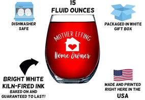 img 2 attached to 🏡 Housewarming Gift - Housewarming Gifts For Women and Men - Funny First Time Home Owner Gift Ideas - Mother Effing Homeowner 15 oz Humorous Stemless Wine Glass by Funny Bone Products