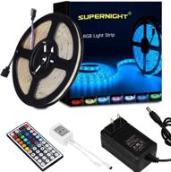 🌈 supernight led strip lights, rgb color changing 16.4ft smd5050 leds flexible light strip rope lighting kit with remote controller and power supply for bedroom tv backlight christmas логотип