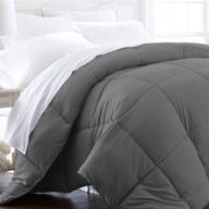 🛏️ beckham luxury linens full/queen size comforter - 1600 series down alternative home bedding & duvet insert - slate gray: ultimate comfort and elegance logo