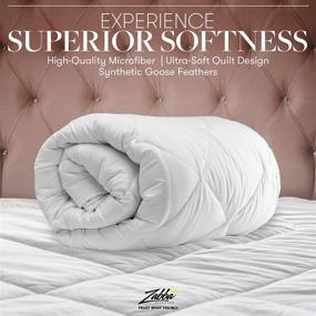 img 2 attached to 🛏️ Beckham Luxury Linens Full/Queen Size Comforter - 1600 Series Down Alternative Home Bedding & Duvet Insert - Slate Gray: Ultimate Comfort and Elegance