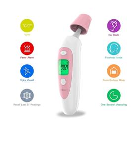 img 3 attached to Mosen Digital Infrared Thermometer for Baby and Adults - Ear and Forehead Thermometer for Fever, 4 Modes - Body, Surface, and Room Temperature Thermometro