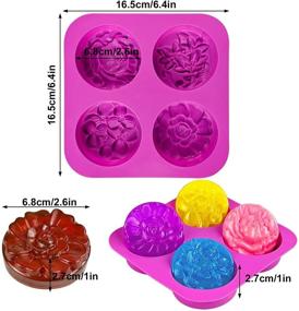 img 1 attached to Mighty Rain Flower Silicone Soap Molds - 2 Pcs - Perfect for Soap Making, 4 Cavity Patterns for Handmade Soap Bar, Goat Milk Soap, and Bath Steamers
