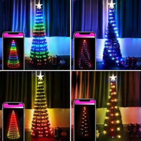 img 2 attached to 🎄 6Ft Prelit Artificial Christmas Tree with Bluetooth APP Remote Control and 314 ICRGB Color Changing Led Lights for Xmas Home Office Party Decor - Multi Modes, Timer, Music Sync, Top Star