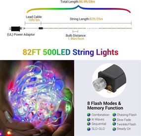 img 1 attached to 🎄 Novtech 82FT 500LEDs Outdoor LED Christmas String Lights: Waterproof Fairy Lights for Indoor Xmas Tree, Porch & Holiday Decorations - Multicolor