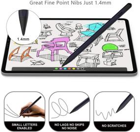 img 1 attached to ✏️ CLCCON Stylus Pen for Apple iPad & iPhone - Capacitive Rechargeable Pen for iPad Air, Mini, Pro & iPhone 6, 7, 8 - Black