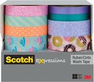 🎨 scotch expressions multi pack washi tape - 8 rolls/pack, pastel colors - cupcakes and donuts collection (c1017-8-p2) logo