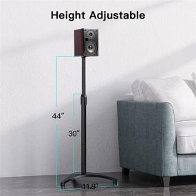 img 2 attached to 🔊 PERLESMITH Speaker Stands: Extendable 30-44 Inch with Cable Management - Holds 8lbs Satellite, Bookshelf & Bluetooth Speakers (Polk, JBL, Sony & Samsung) - 1 Pair