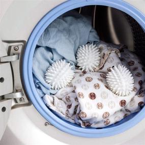 img 3 attached to 🦔 3-Piece Set of Reusable Hedgehog Dryer Balls – Anti-Static Laundry Washing Balls, Soft Porcupine Dryer Balls for Machine Drying (White)