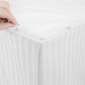 img 3 attached to 🛏️ Nestl Queen Bed Skirt - Stylish Damask Dobby Stripe Wrap Around Bed Skirt Queen Size - Luxurious Double Brushed Microfiber 14" Tailored Drop Pleated Bed Ruffle - Elegant White Design