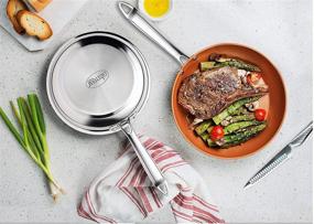 img 1 attached to 🍳 Gotham Steel 10 Piece Pro Chef Cookware Set: Premium Copper Nonstick Pots and Pans with Titanium and Ceramic Coating - Ultimate Release, Dishwasher Safe, Stainless Steel