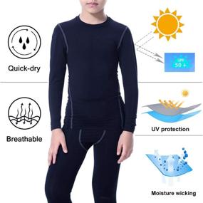 img 1 attached to 👕 LANBAOSI Kids' Long Sleeve Compression Shirts and Pants 2 Piece Set