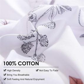 img 2 attached to 🌸 WARMDERN Белое цветочное одеяло Queen с наволочками - молнии, мягкий и дышащий легкий 100% хлопок, набор из 3 предметов, включающий 1 белое одеяло и 2 розовые наволочки.