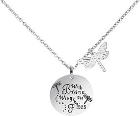 img 4 attached to Inspirational Stainless Steel Pendant Bar Necklace - Awegift Necklaces for Women, Ideal Girls Gift Jewelry