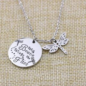 img 2 attached to Inspirational Stainless Steel Pendant Bar Necklace - Awegift Necklaces for Women, Ideal Girls Gift Jewelry