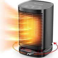 🔥 smartdevil space heater: 70° oscillating portable electric heater with thermostat 1500w/800w ptc ceramic small space heater - 3 modes, mini heater for office, desk, bedroom, indoor (black) logo