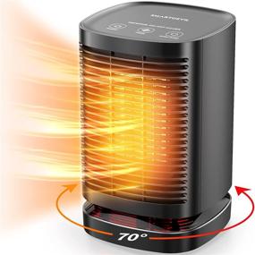 img 4 attached to 🔥 SmartDevil Space Heater: 70° Oscillating Portable Electric Heater with Thermostat 1500W/800W PTC Ceramic Small Space Heater - 3 Modes, Mini Heater for Office, Desk, Bedroom, Indoor (Black)