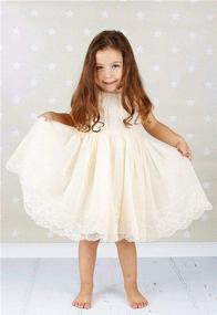 img 3 attached to Ivory Lace Vintage 👧 Flower Girl Dress by Bow Dream