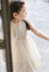 img 1 attached to Ivory Lace Vintage 👧 Flower Girl Dress by Bow Dream