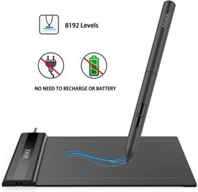 img 3 attached to 🖌️ VEIKK S640 Graphics Drawing Tablet 6x4 Inch Ultra-thin Portable OSU Tablet with 8192 Levels Battery-free Pen for Drawing, Online Classes, E-learning, and Web-conferencing