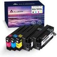 🖨️ allwork 950xl 951xl compatible ink cartridges: high-yield replacement for hp 950 xl 951 xl - works with hp officejet pro 8100 8600 plus 8610 8615 8620 8625 8630 8640 8660 251dw 276dw 5(2kcmy) logo