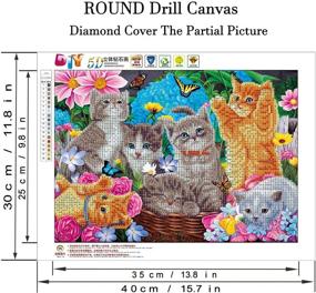 img 3 attached to 🐱 AIRDEA DIY 5D Diamond Painting Kit - Round Diamond Cute Kitten Embroidery Rhinestone Cross Stitch Arts Craft Supply for Home Wall Decor - 11.8x15.8 Inch