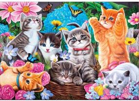 img 4 attached to 🐱 AIRDEA DIY 5D Diamond Painting Kit - Round Diamond Cute Kitten Embroidery Rhinestone Cross Stitch Arts Craft Supply for Home Wall Decor - 11.8x15.8 Inch