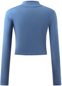 img 3 attached to 👚 KLOTHO Lightweight Mock Turtleneck Crop Tops: Stylish Long Sleeve Casual Base Layer for Women and Teen Girls