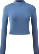 👚 klotho lightweight mock turtleneck crop tops: stylish long sleeve casual base layer for women and teen girls logo