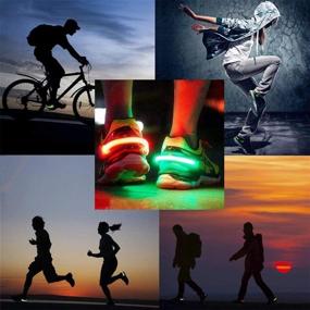 img 1 attached to 🏃 GENBREE LED Shoe Clip Lights | Color Changing RGB Strobe and Flashing Modes |Reflective Safety Shoe Clips for Running, Jogging, Walking, Biking | Night Running Gear (2 Pcs)