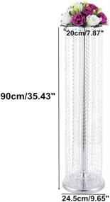 img 2 attached to 🌸 1 Elegant Metal Wedding Flower Stand - 35.43" Tall Wedding Vases, Flower Centerpiece for Weddings - Road Leads, Long Whirly Acrylic Crystal Decoration Table Centerpiece Stands