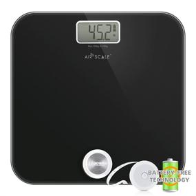 img 4 attached to AIRSCALE Battery-Free Digital Bathroom Weight Scale: Accurate Dynamic Body-Weighing with Large LCD Display, Wide Platform - 400lbs Capacity (Black)