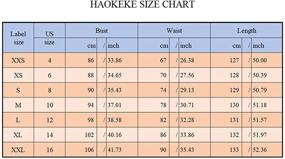 img 3 attached to HAOKEKE Sleeves Chiffon Patchwork Pleated Women's Clothing and Dresses