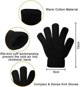 img 3 attached to 🧤 ONESING 5-6 Pairs Kids Winter Knit Gloves - White Finger Gloves for Boys and Girls