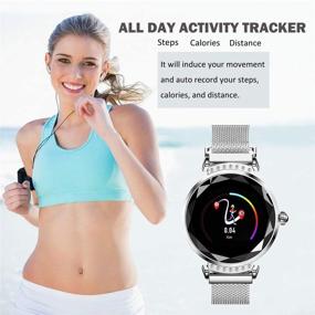 img 1 attached to Стильные умные часы для женщин - Pard Fitness Tracker с мониторингом сердечного ритма и давления в крови в серебряной расцветке